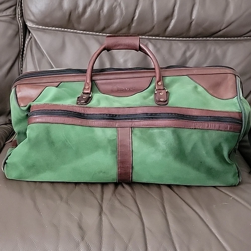 Orvis Vintage Duffle Bag Canvas and Leather Made In USA